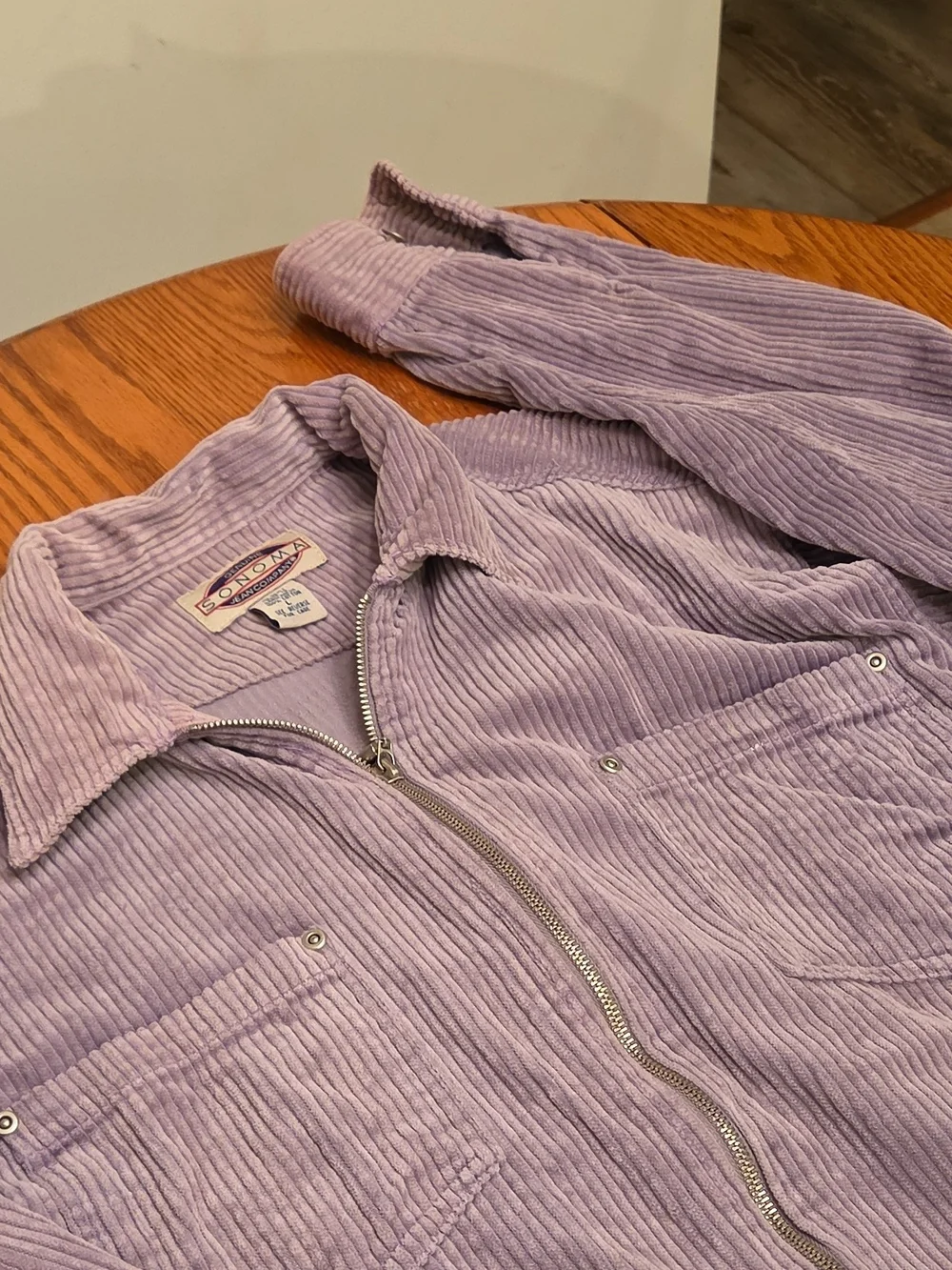 Men's Sonoma Lavender Corduroy Zip-Up Shirt Jacket Size Large